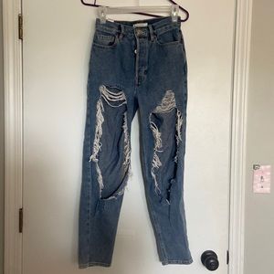 PacSun Ultra High Rise Slim Fit Ripped Jeans